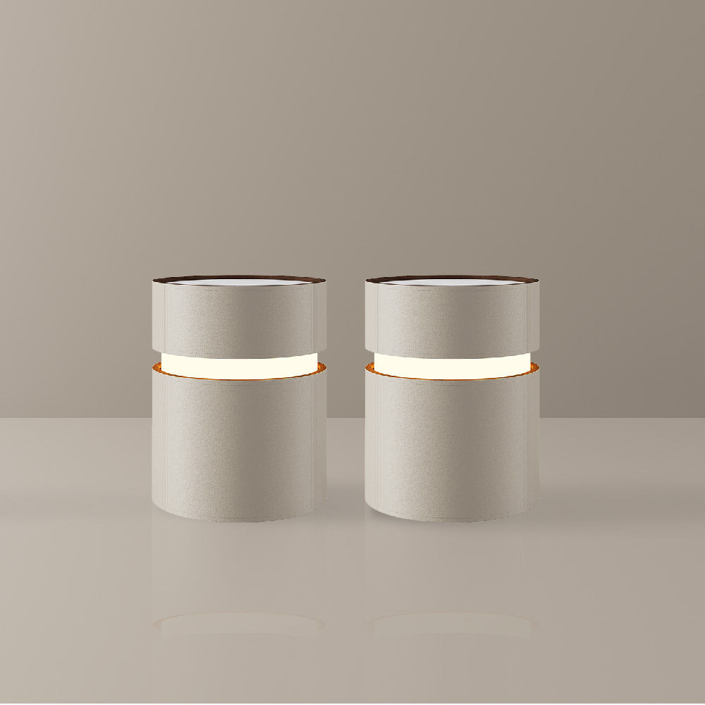 White & Gray MDF Nightstands