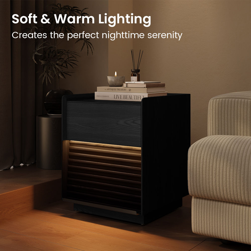 Black Plywood Nightstands