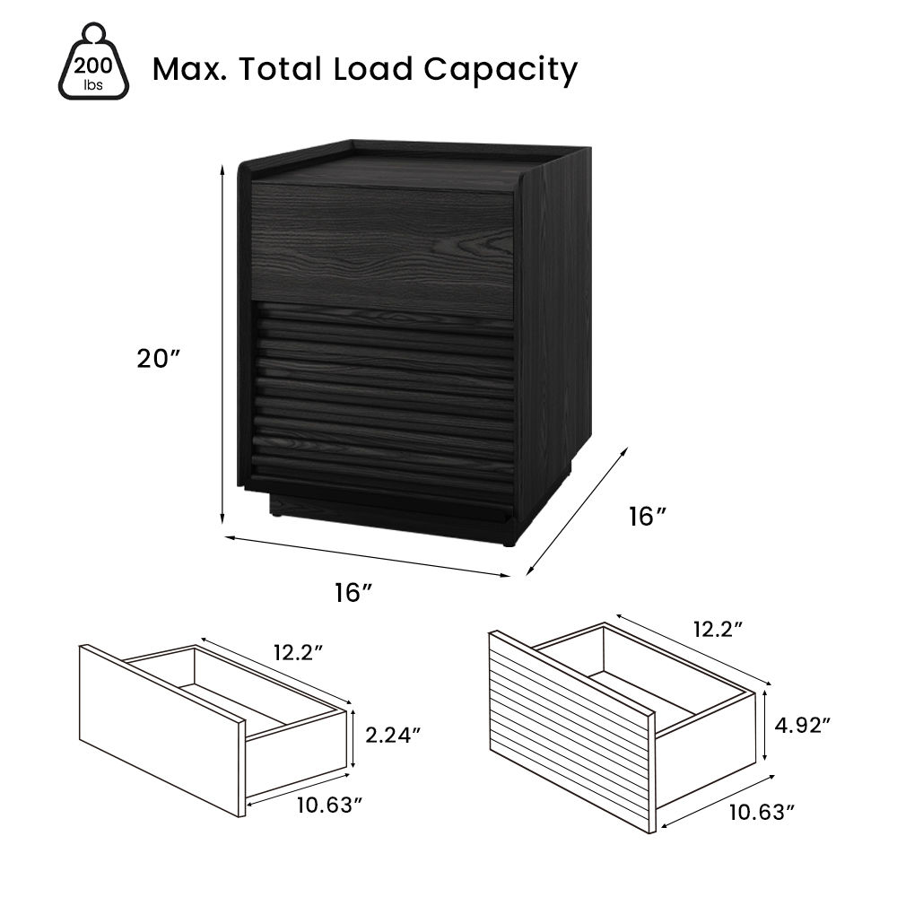 Black Plywood Nightstands