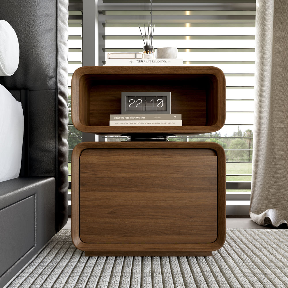 with Drawers Walnut MDF Nightstands