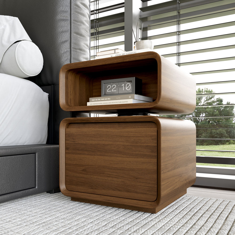 Fully Assemble Walnut MDF Nightstands