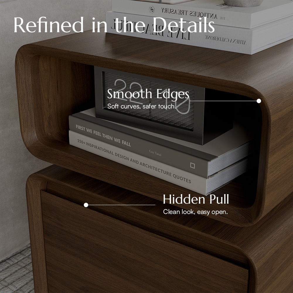 Wood Walnut MDF Nightstands