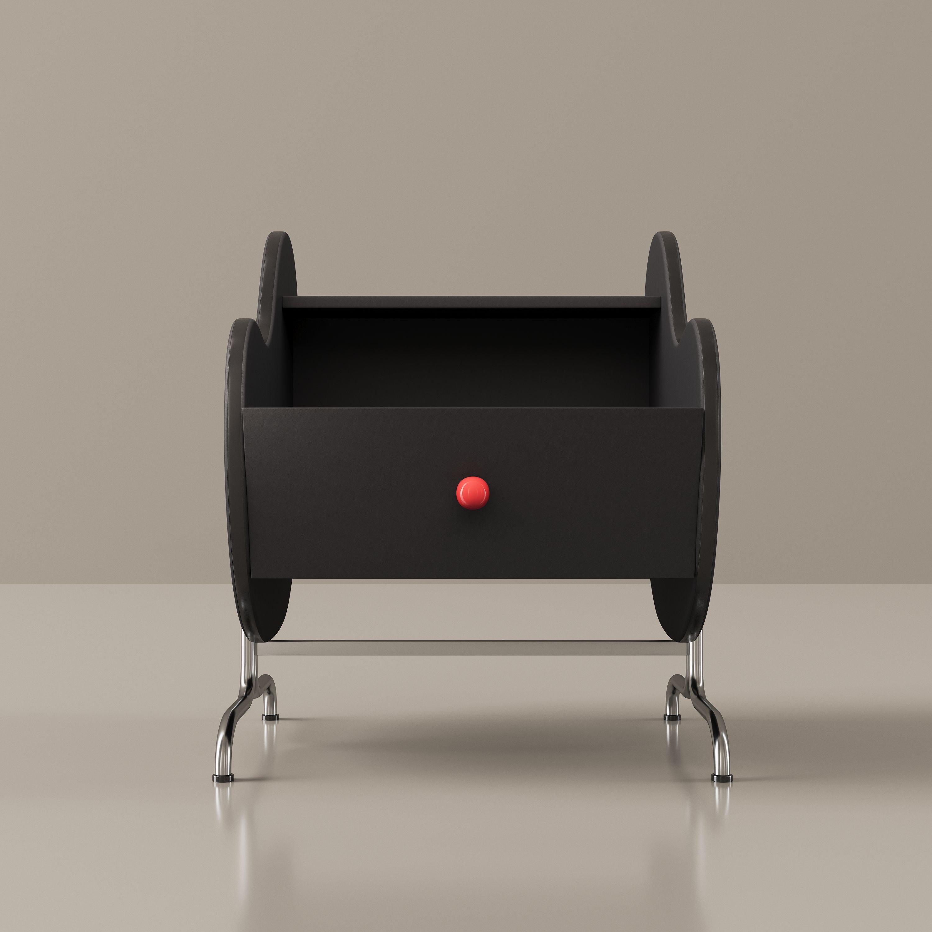 Black Plywood Nightstands
