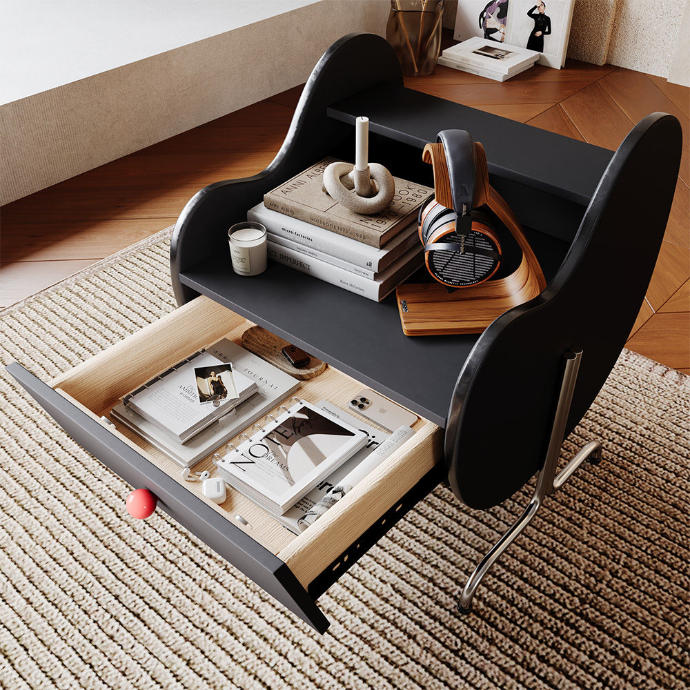 Black Plywood Nightstands