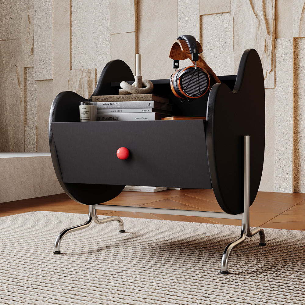 Black Plywood Nightstands