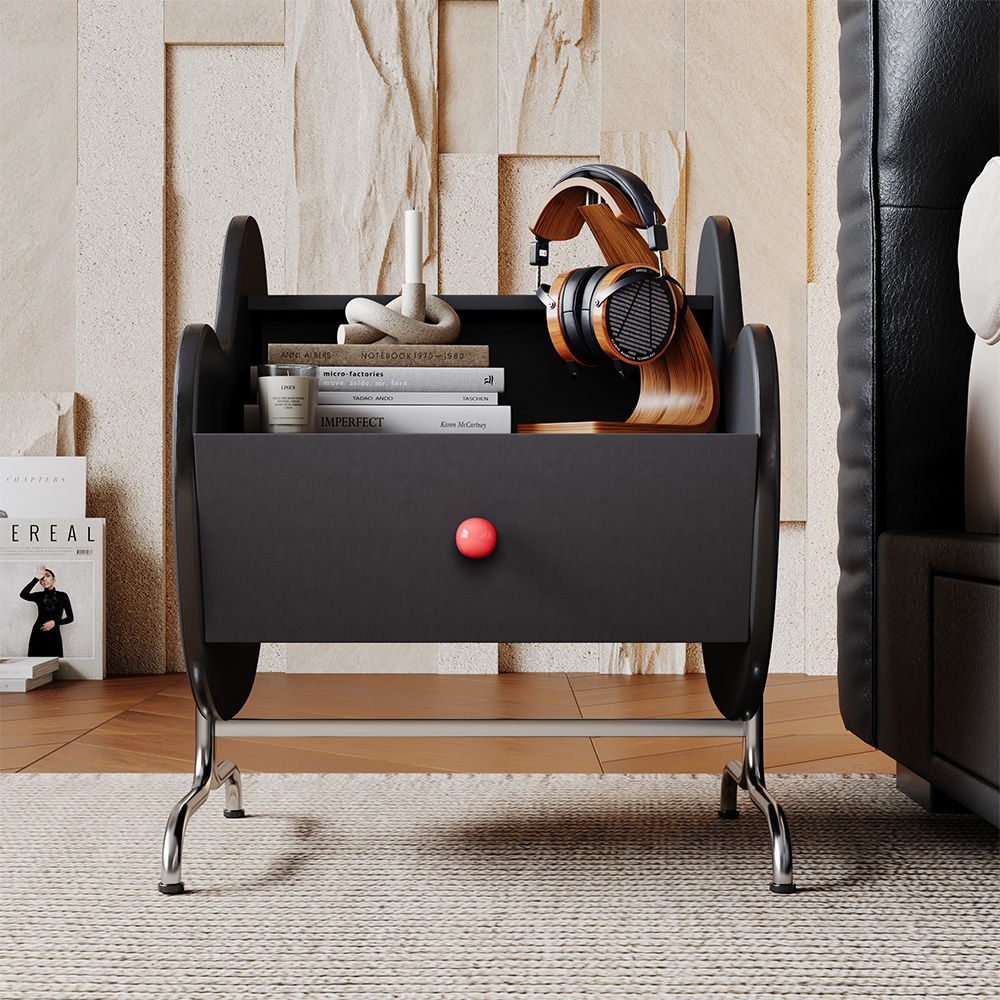 Black Plywood Nightstands