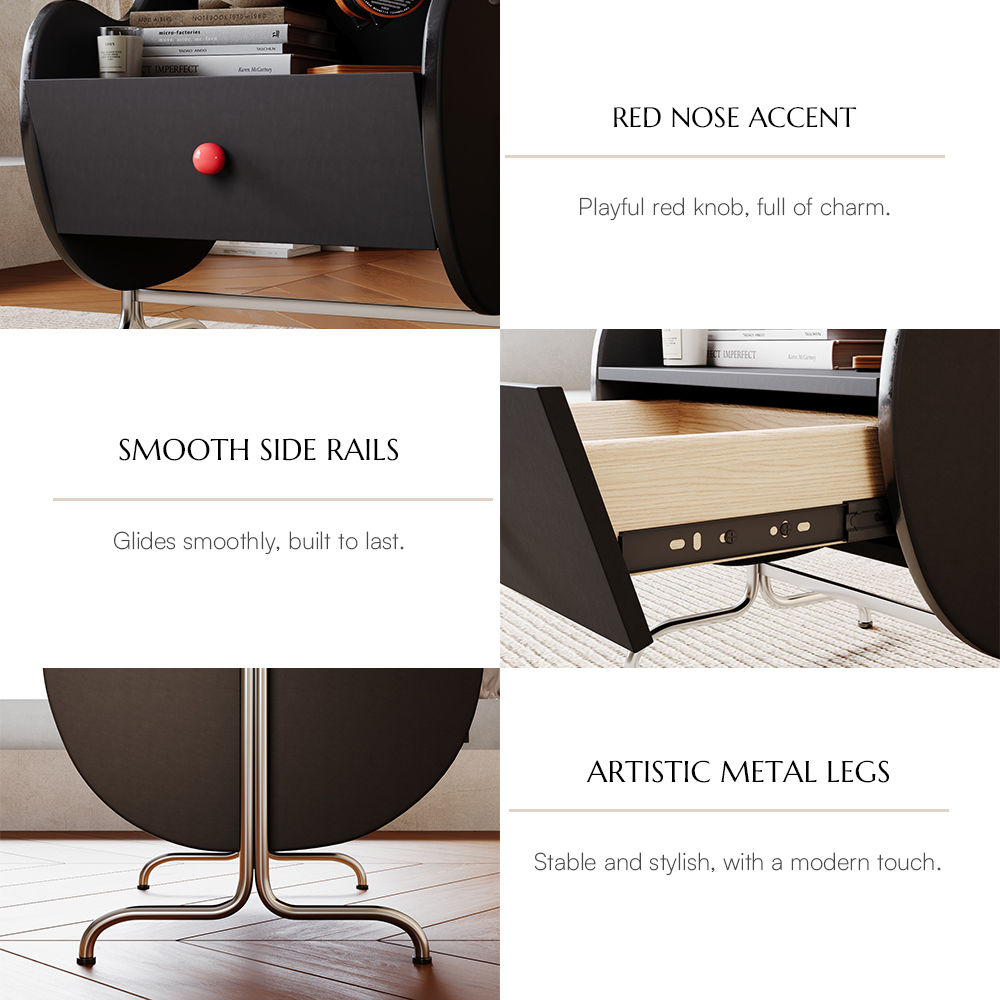 Black Plywood Nightstands