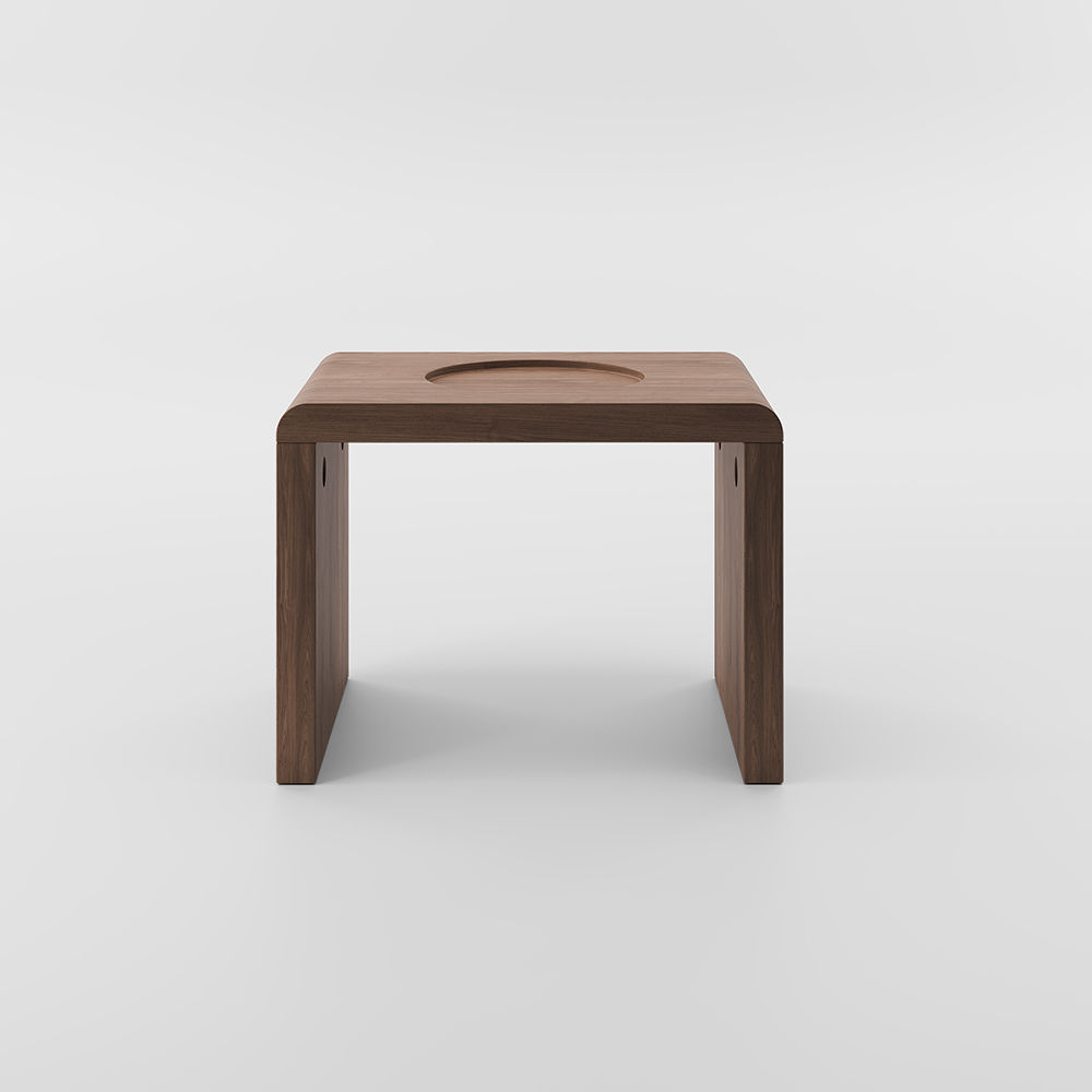 Rectangular Walnut Color MDF Ottomans & Poufs