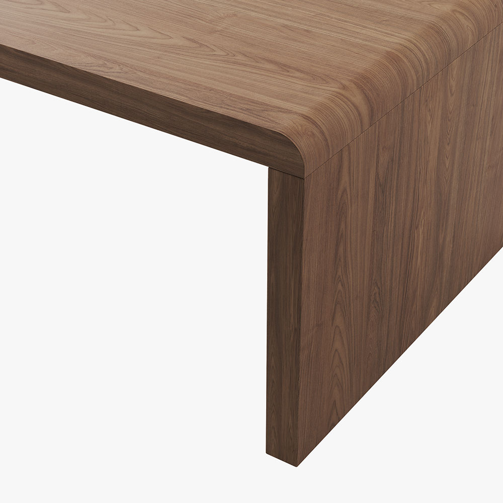 Partly Assemble Walnut Color MDF Ottomans & Poufs