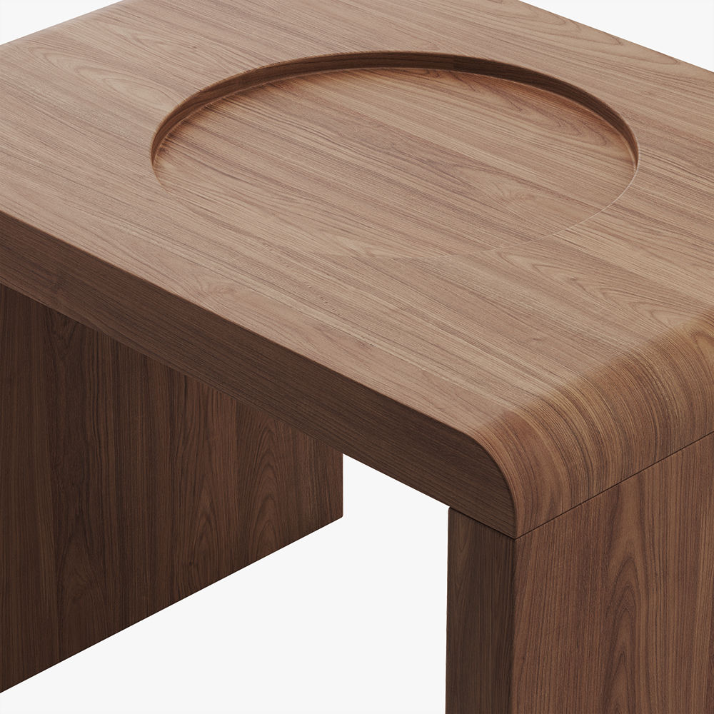 Modern Walnut Color MDF Ottomans & Poufs