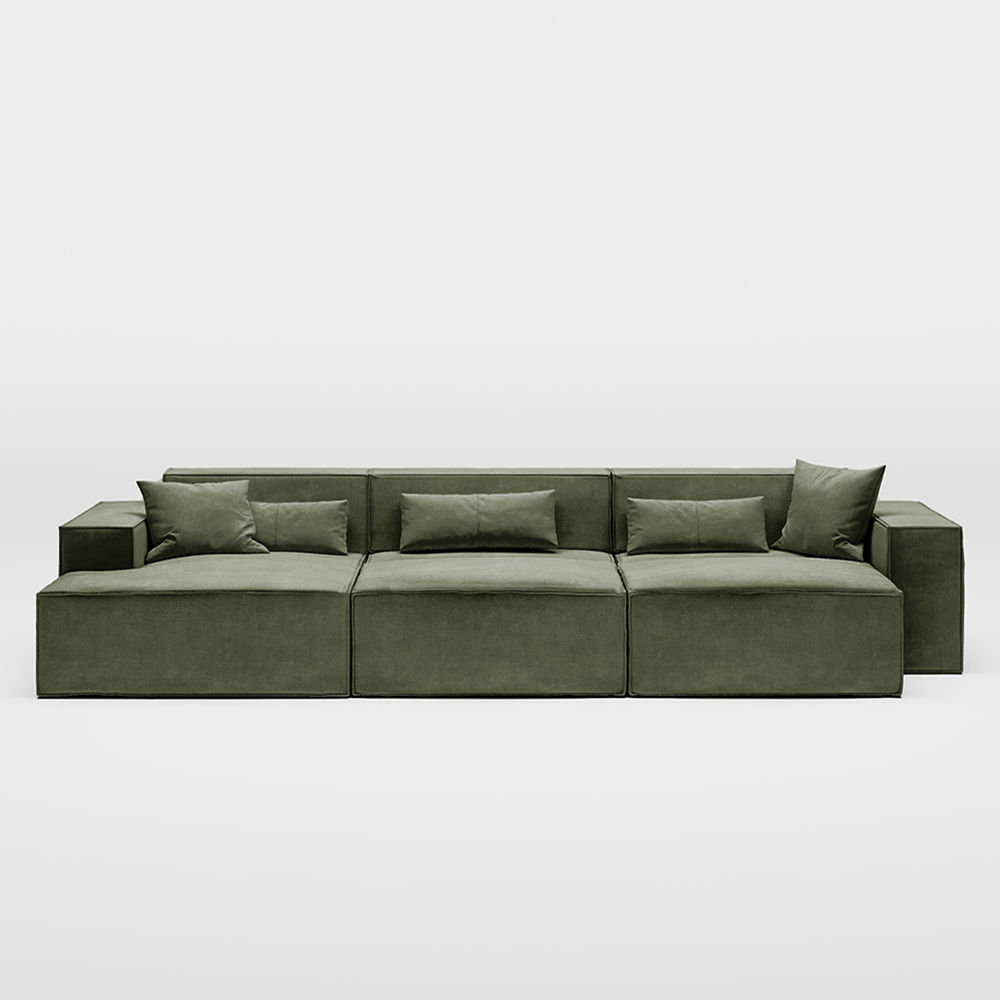 Partly Assemble Dark Green Fabric Power Reclining Sofas