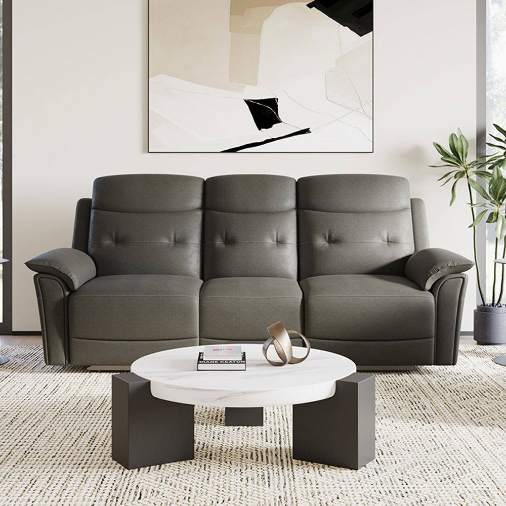 without Drawers Dark Brown Fabric Power Reclining Sofas