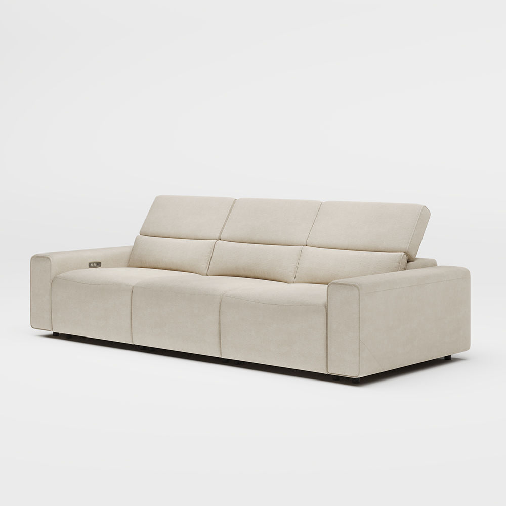 Recliner Beige Fabric Power Reclining Sofas