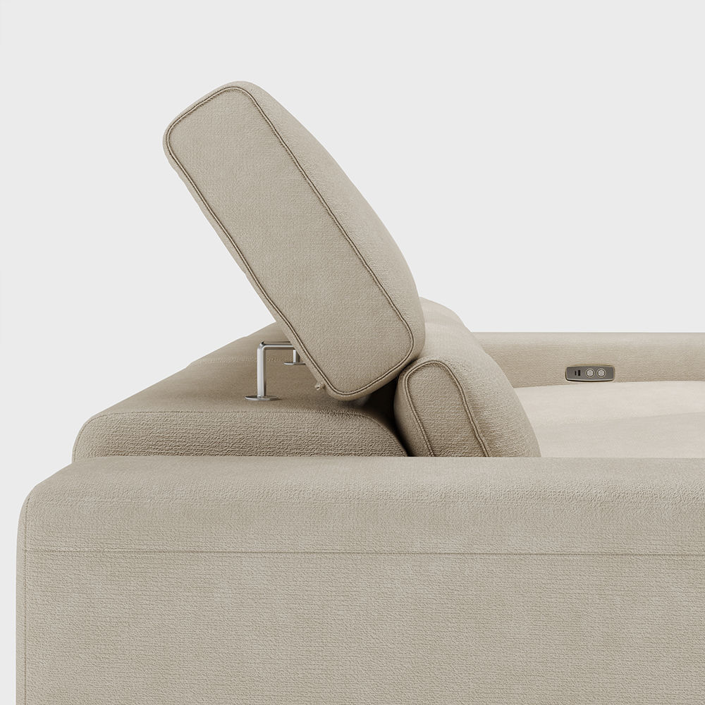 Memory Foam Beige Fabric Power Reclining Sofas
