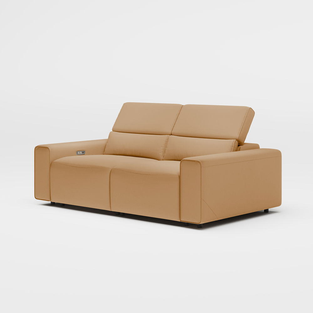 Modular Sofas Khaki Eco-friendly Microfiber Leather Power Reclining Sofas