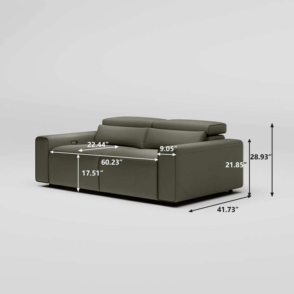 Metal Leg Green Eco-friendly Microfiber Leather Power Reclining Sofas