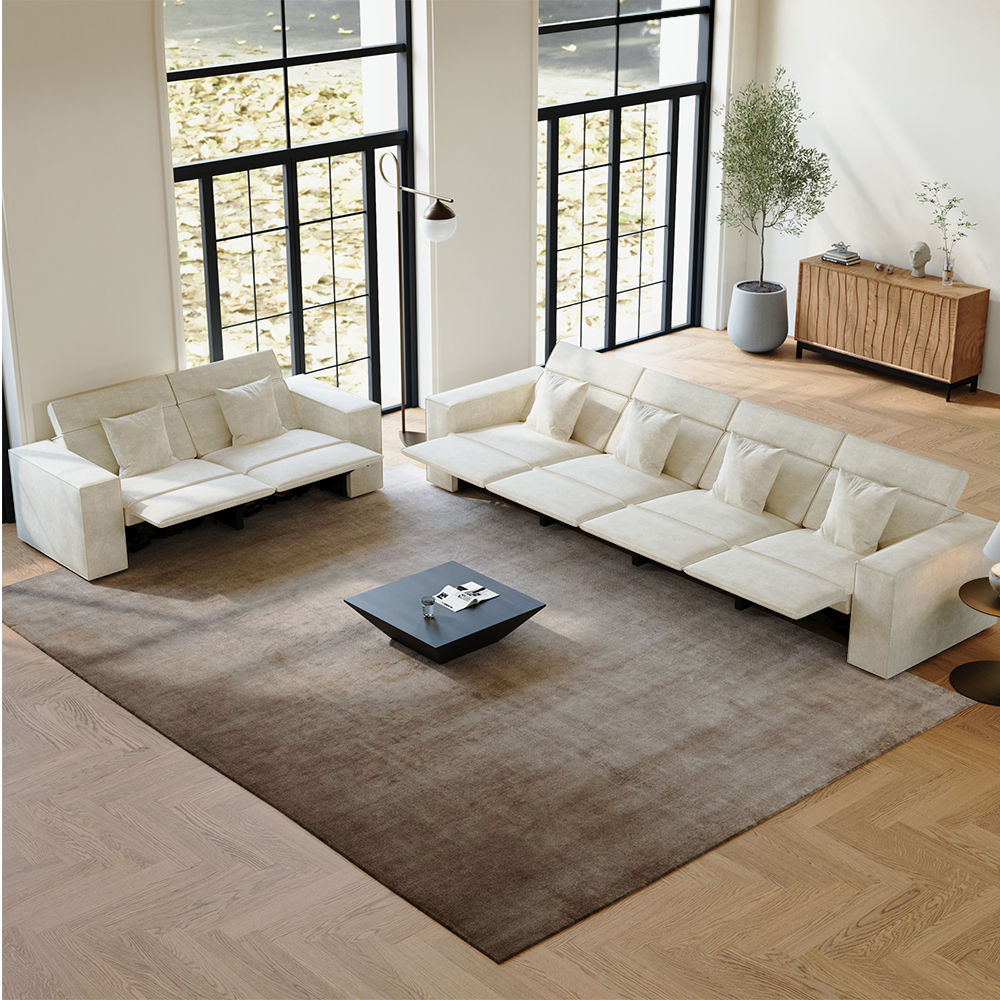 Beige Fabric Power Reclining Sofas