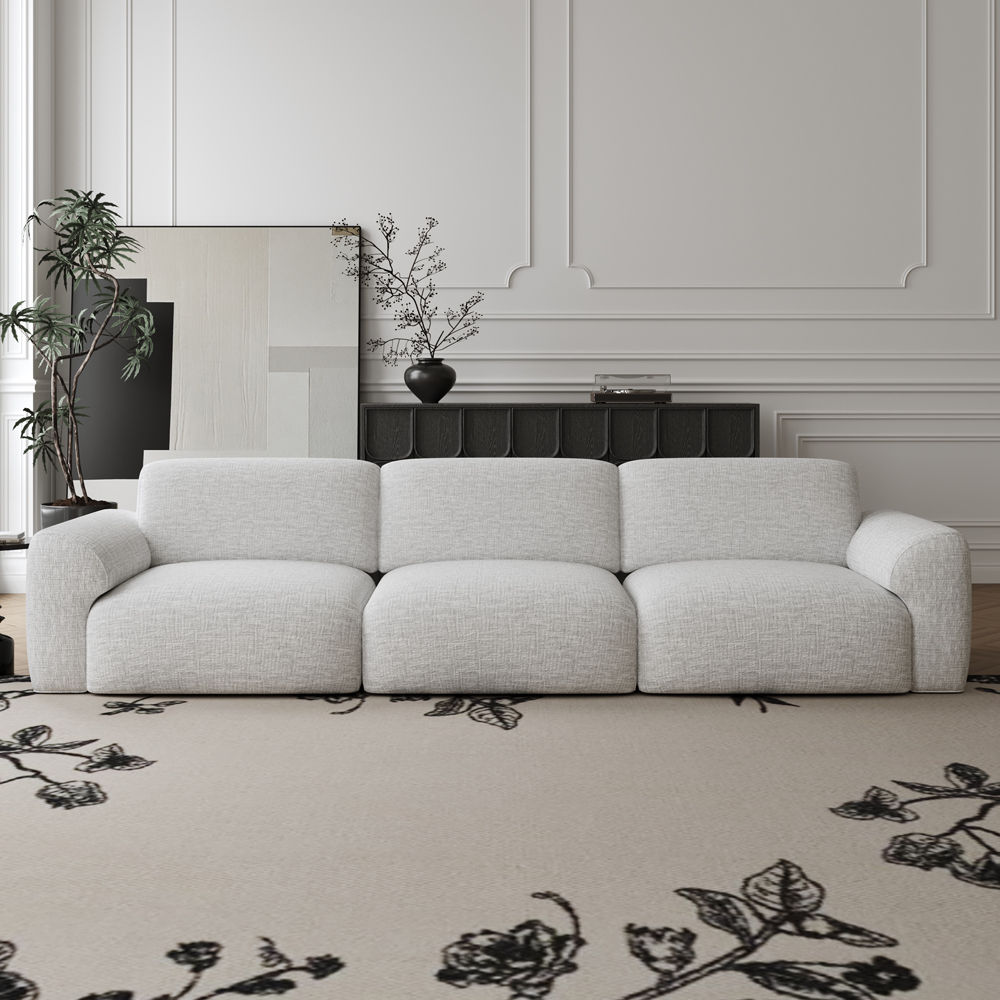 Easy Assembly Light Gray Chenille Fabric Power Reclining Sofas