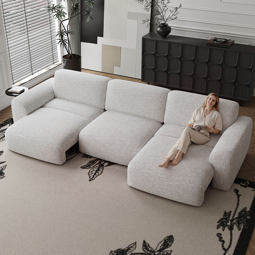 Aurora Light Gray Chenille Fabric Power Reclining Sofas