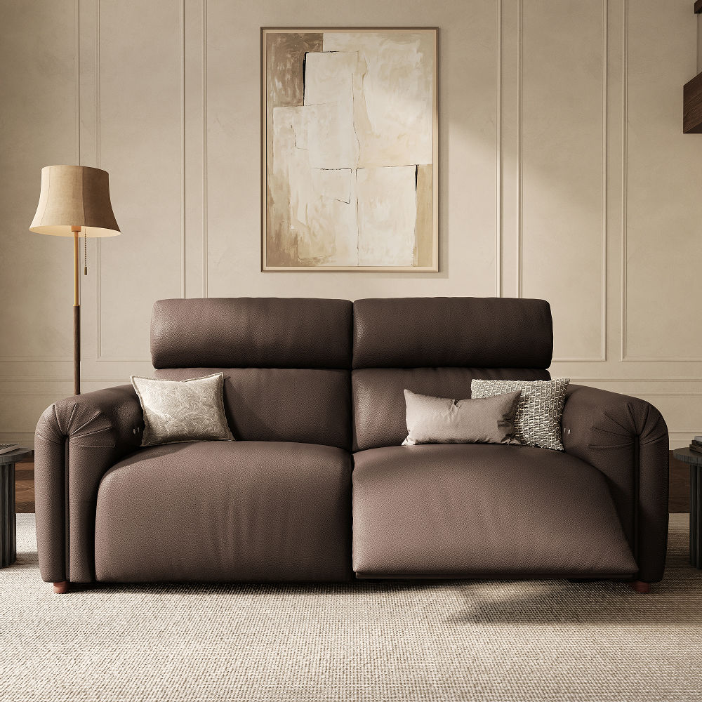 Extendable Brown Fully Reclining Loveseat Smart Furniture