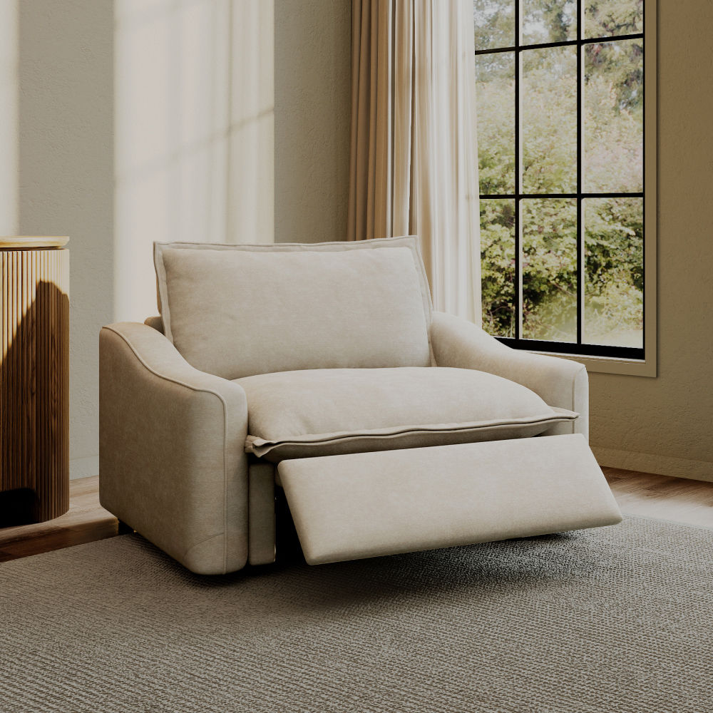 Large Beige Pet-Friendly Fabric Recliners