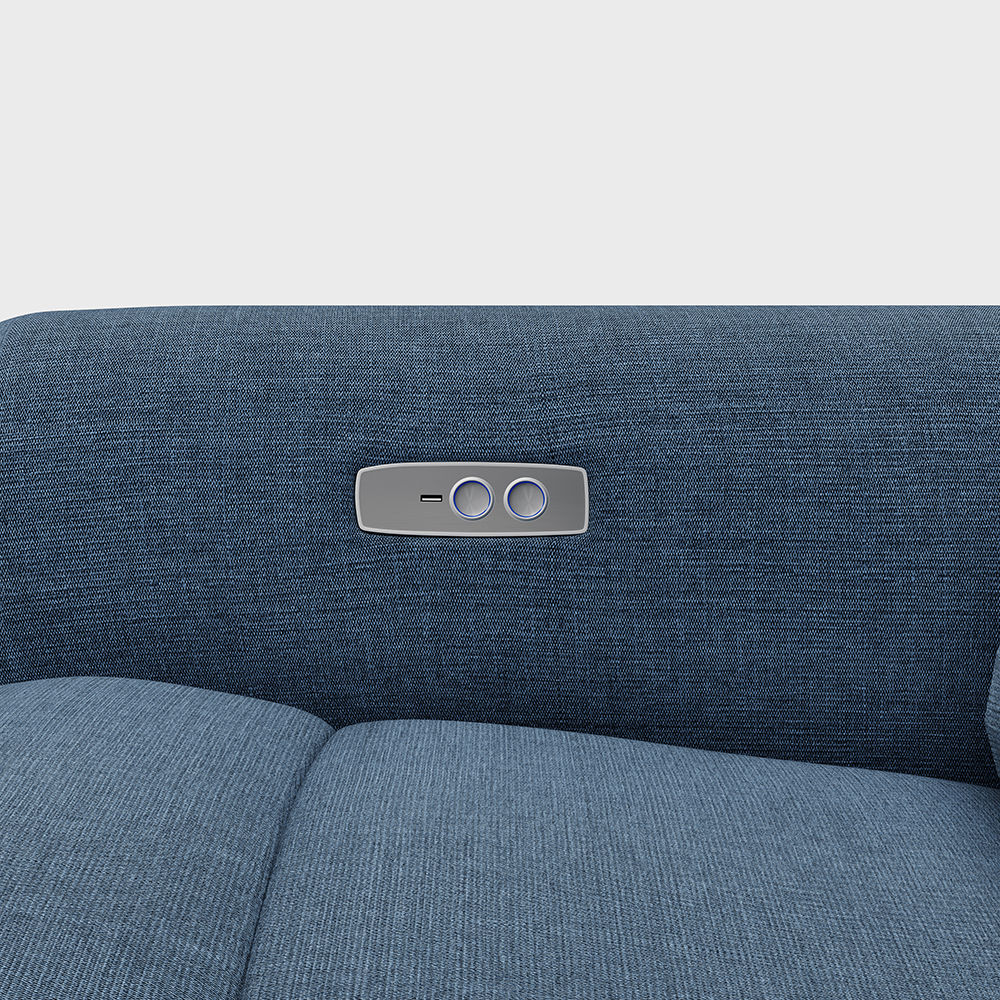 Oversized Navy Blue 100% Polyester Blend Recliners