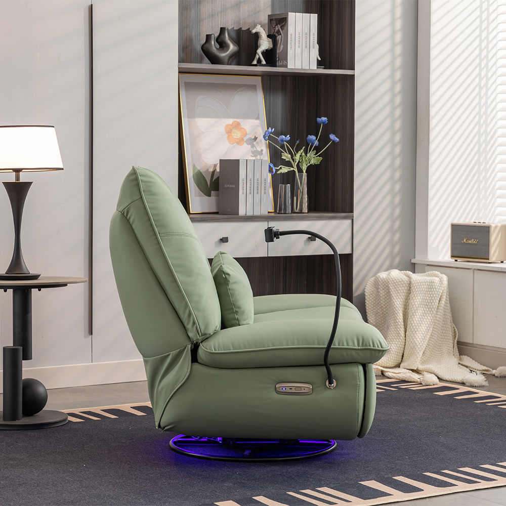 Green Faux Leather Recliners