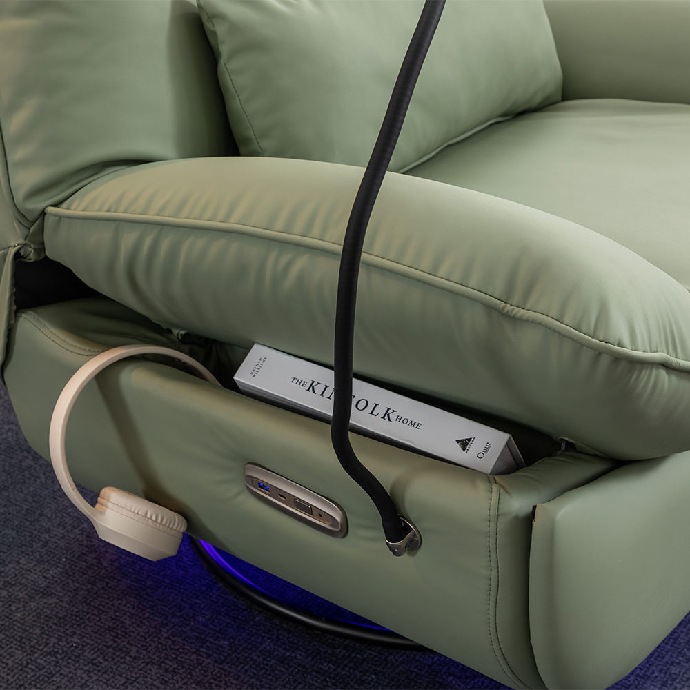 Green Faux Leather Recliners