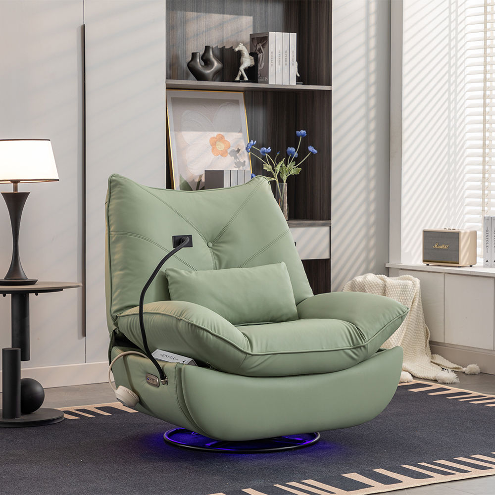 Green Faux Leather Recliners