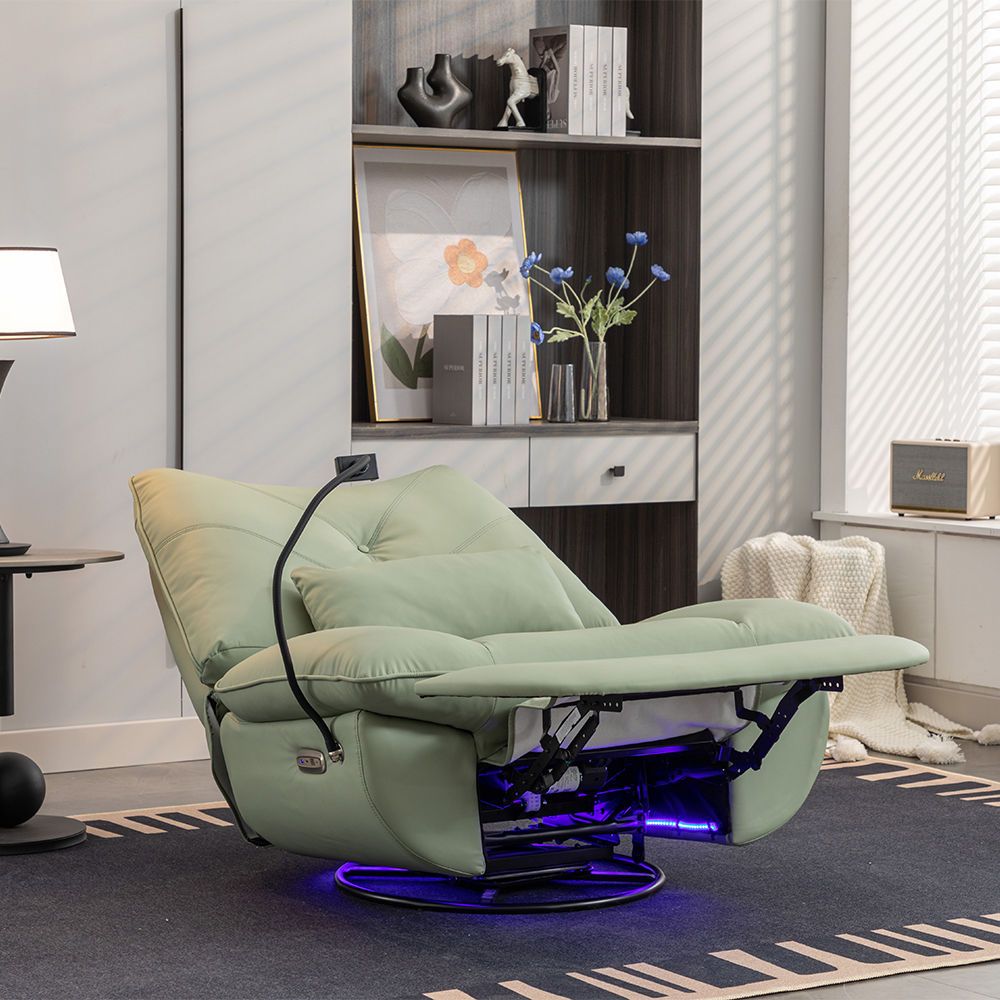 Green Faux Leather Recliners