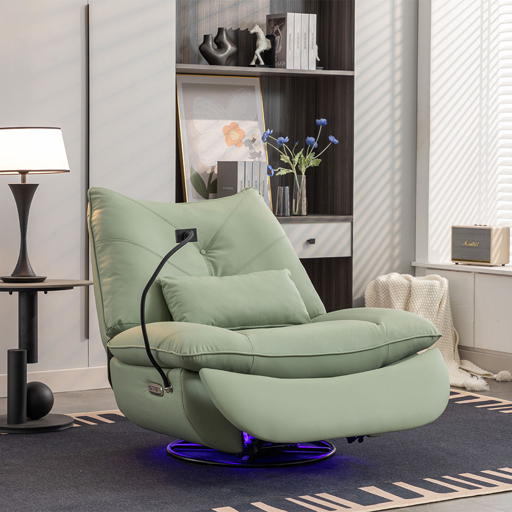 Green Faux Leather Recliners