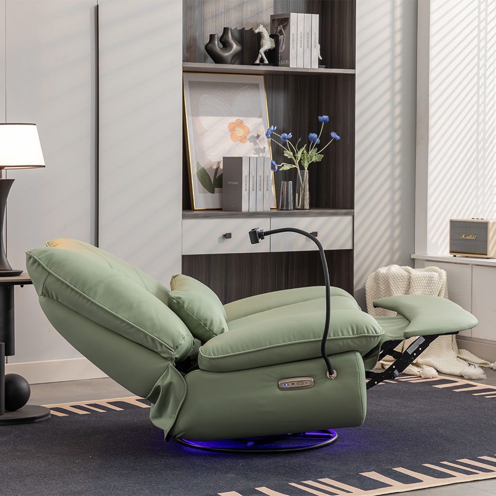 Green Faux Leather Recliners