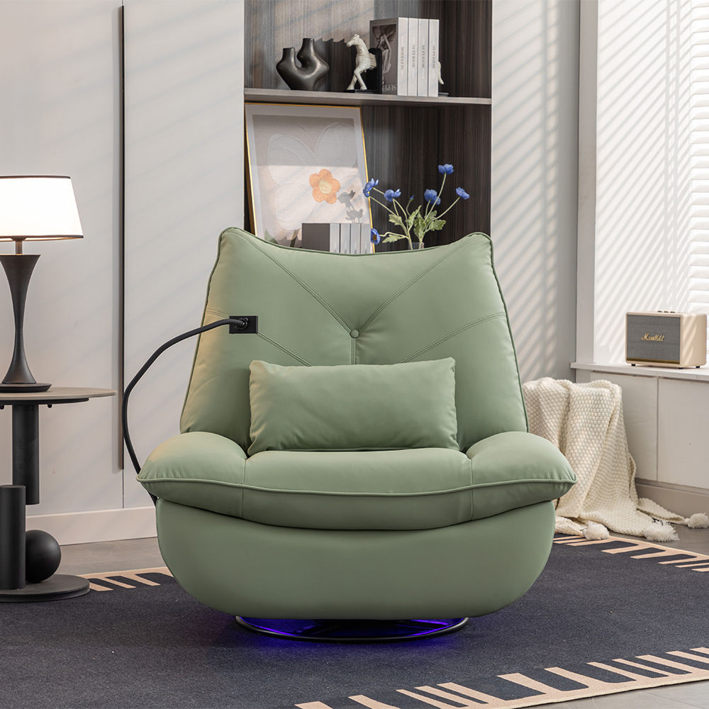 Green Faux Leather Recliners
