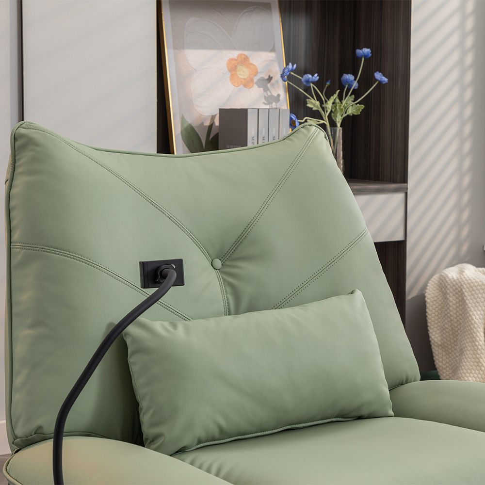 Green Faux Leather Recliners
