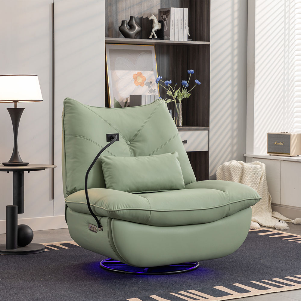 Green Faux Leather Recliners
