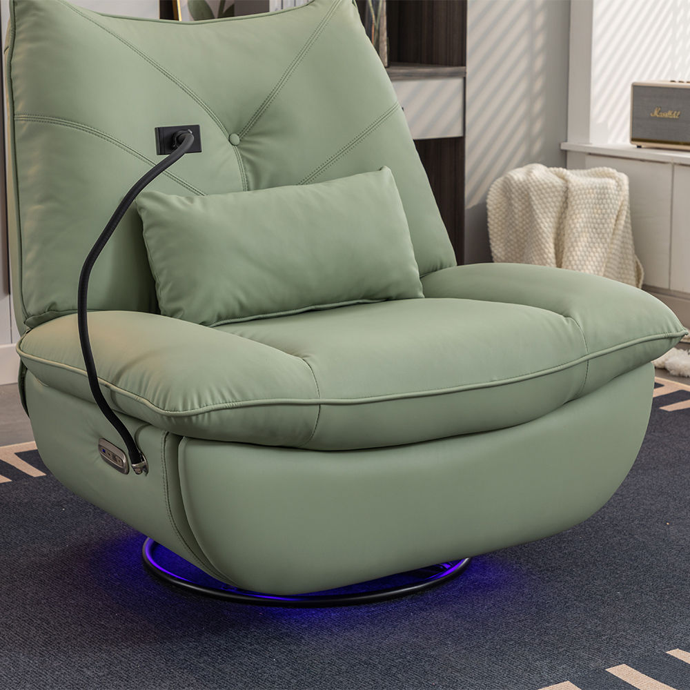 Green Faux Leather Recliners