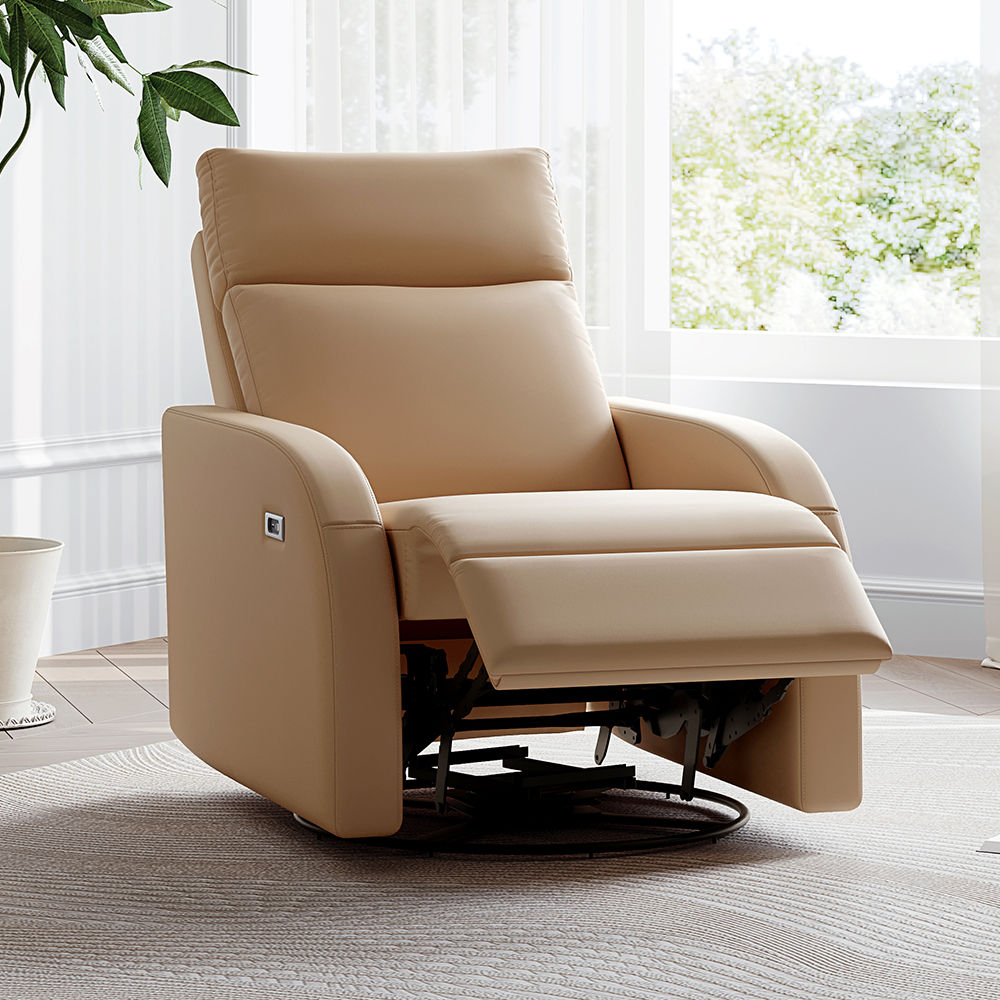 Khaki Faux Leather Recliners