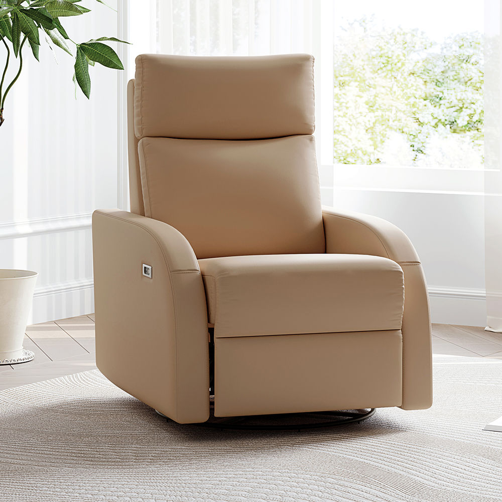Khaki Faux Leather Recliners