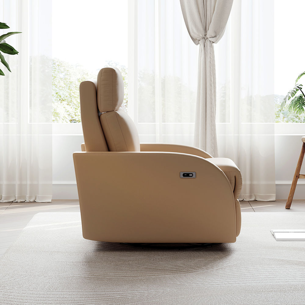 Khaki Faux Leather Recliners