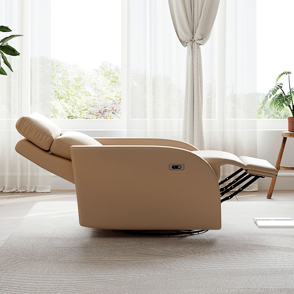 Khaki Faux Leather Recliners