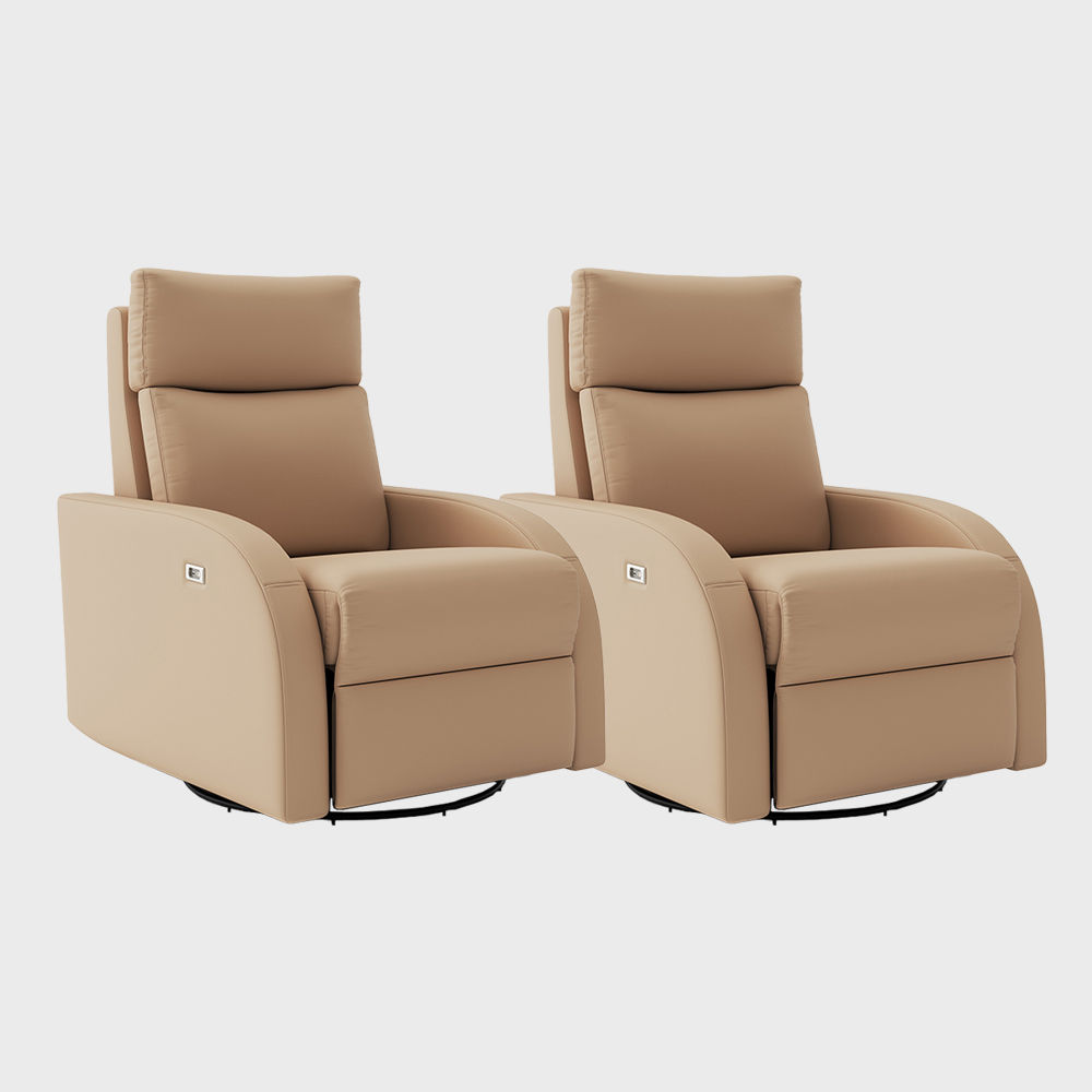 Khaki Faux Leather Recliners
