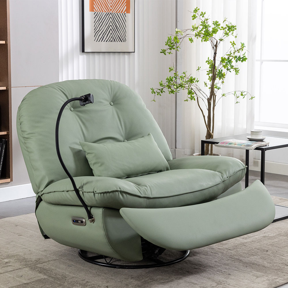 Green Faux Leather Recliners