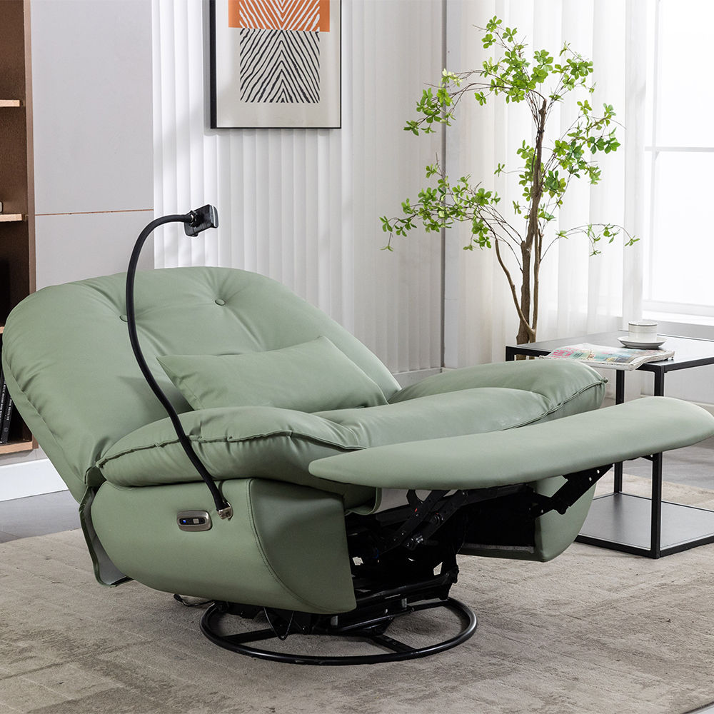 Green Faux Leather Recliners
