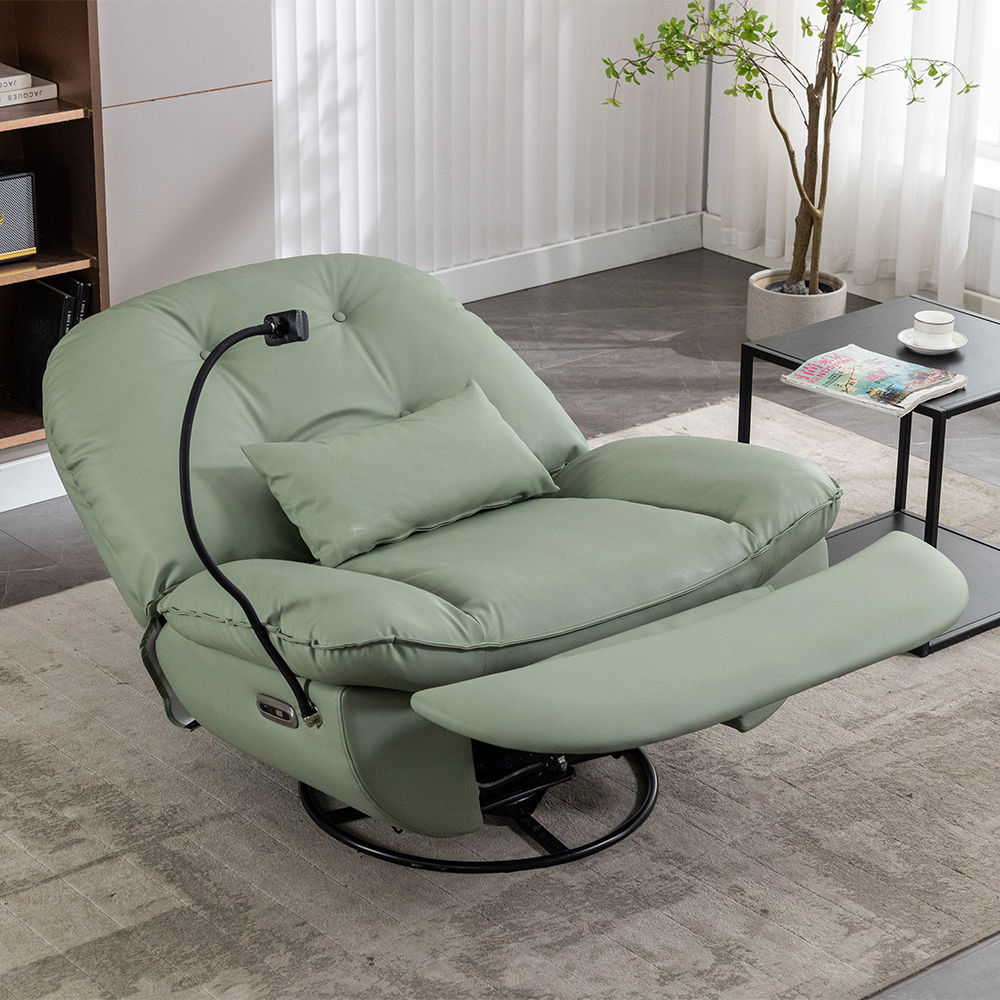 Green Faux Leather Recliners