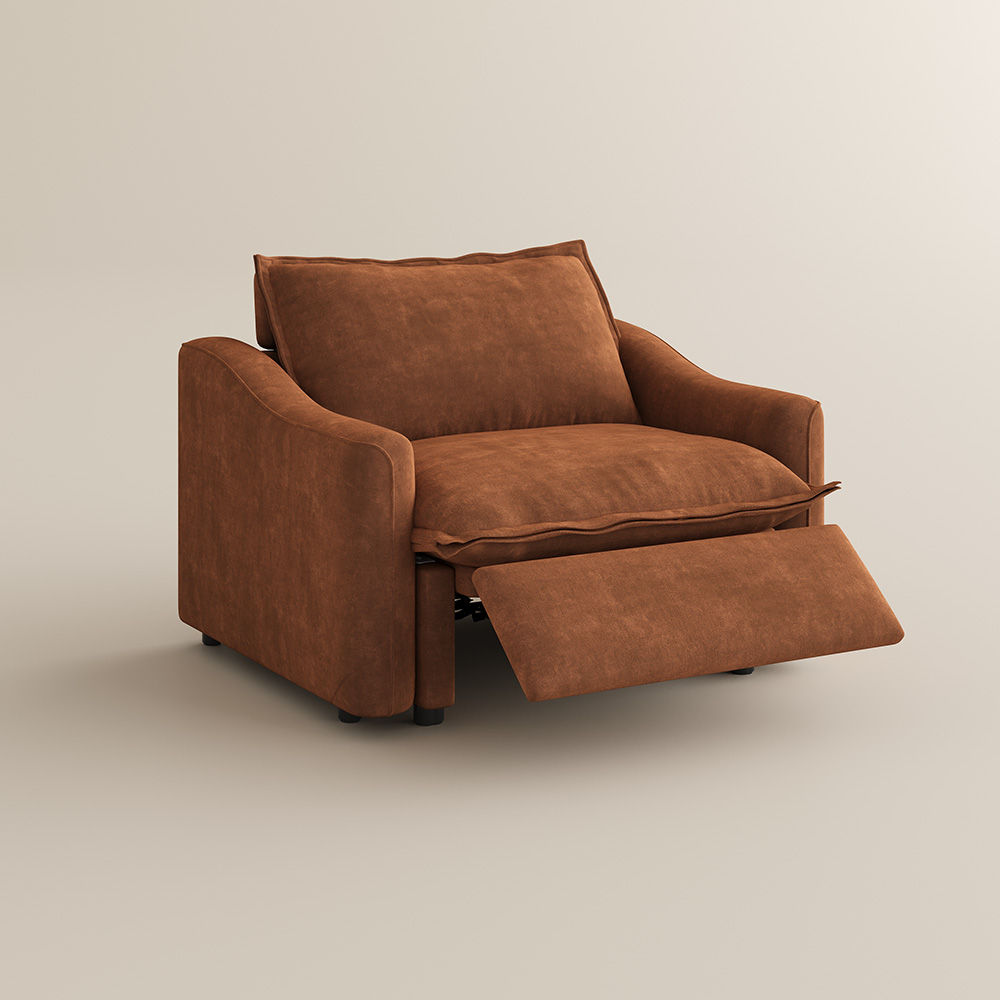 Recliner Brown Pet-Friendly Fabric Recliners