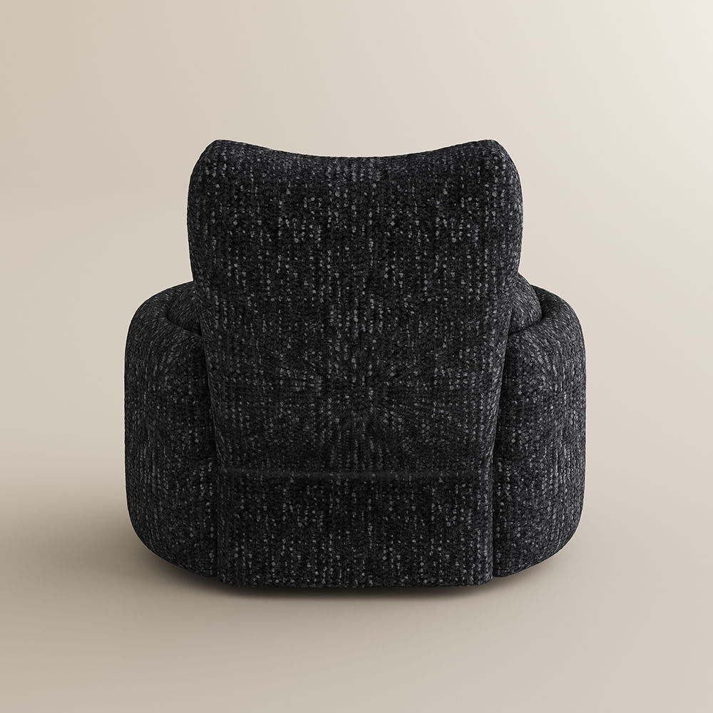 Swivel Black Chenille Recliners