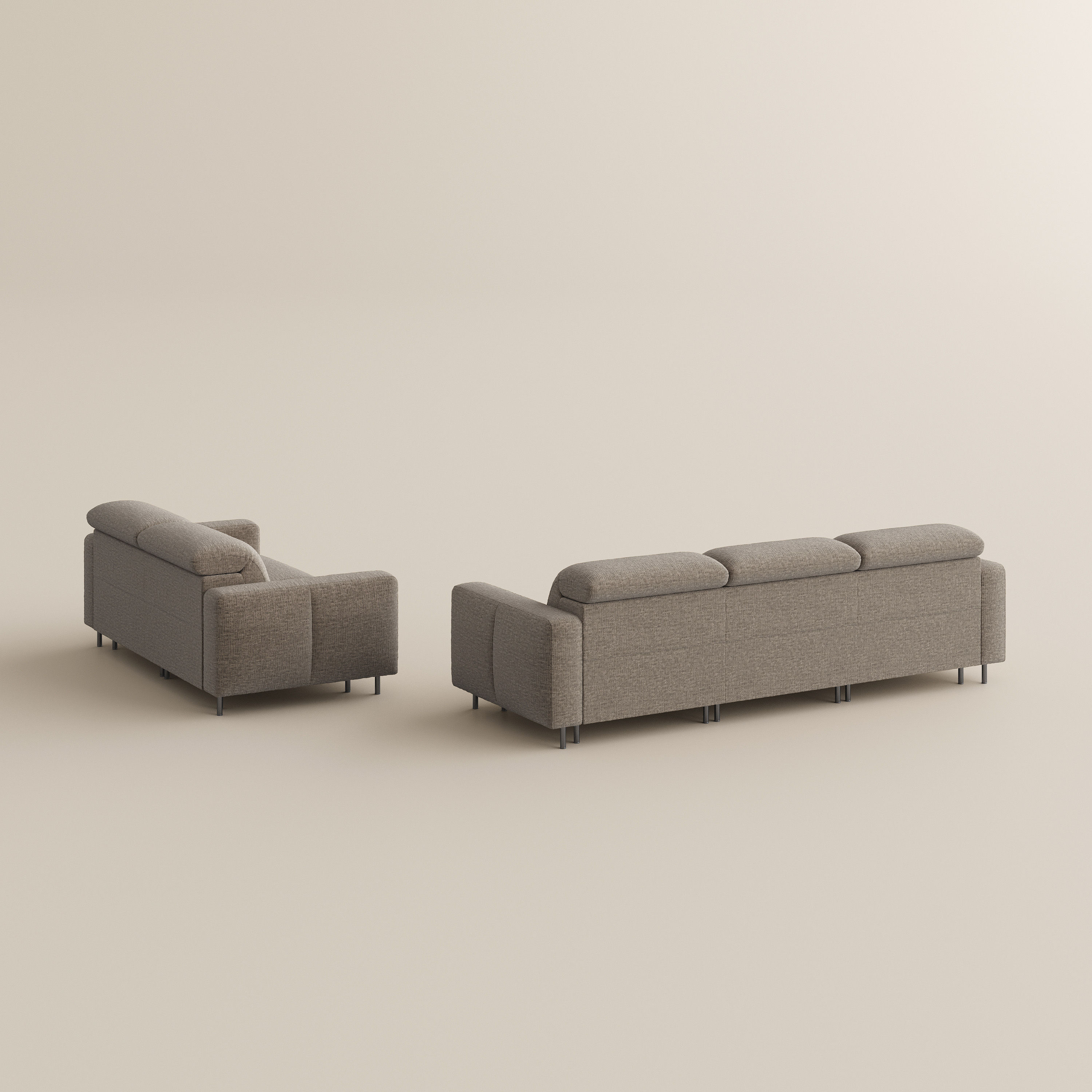 Modular Khaki Chenille Fabric Smart Furniture
