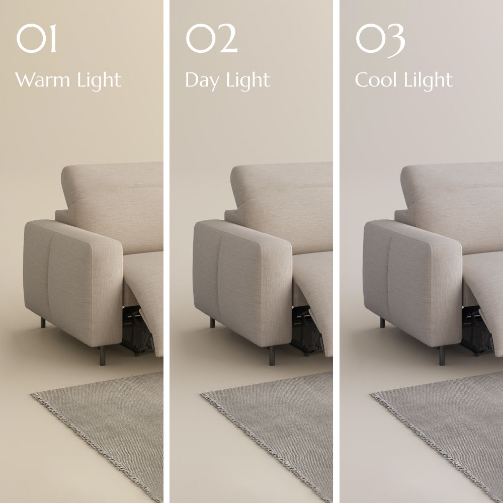 Modern Light Khaki Chenille Fabric Recliners