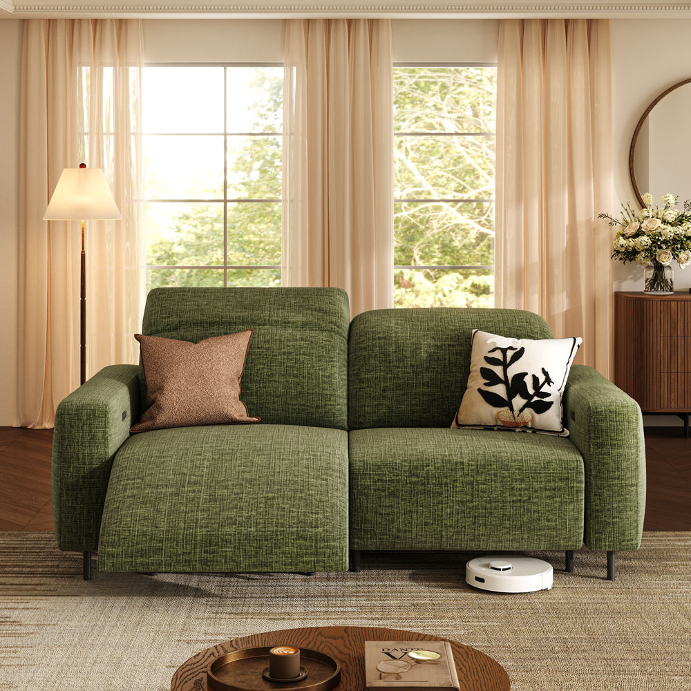 Electric Green Chenille Fabric Recliners