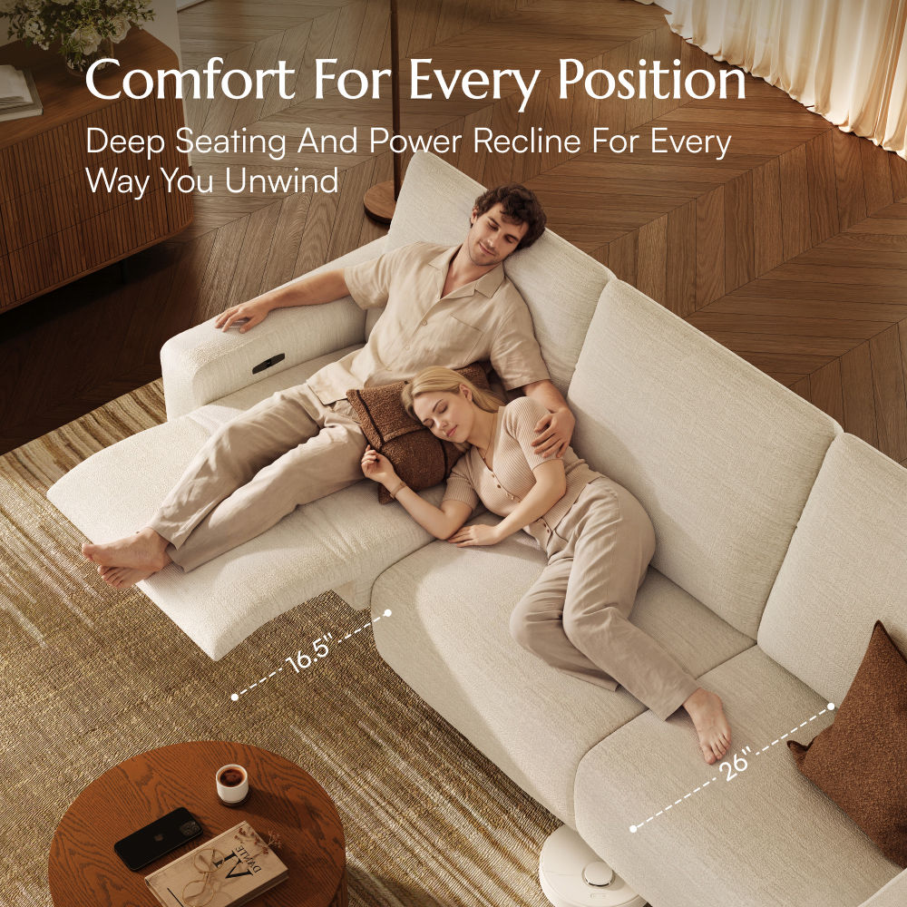 Modular Sofas White Chenille Fabric Recliners